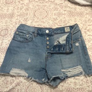 Free people distressed jean shorts